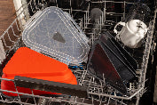 Pizza Pack container in the dishwasher.