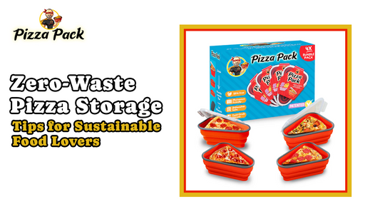 a pack of four reusable pizza storage containers for zero-waste pizza storage and food sustainability