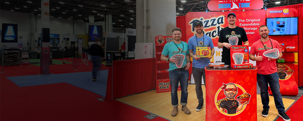 Pizza Pack team at the trade show booth