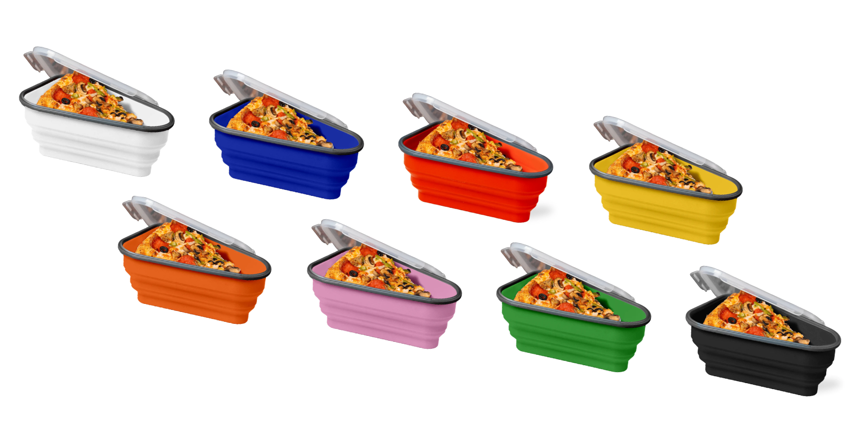 PIZZA PACK® The Reusable Pizza Storage Container with 5 Microwavable  Serving Trays - BPA-Free Adjustable Pizza Slice Container to Organize &  Save