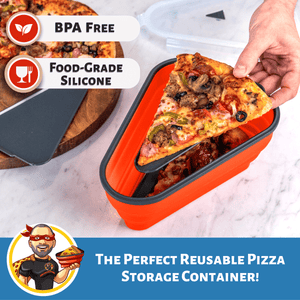Pizza Pack The Reusable Pizza Storage Container with 5 Microwavable Serving Trays - BPA-Free Adjustable Pizza Slice Container to Organize & Save Space
